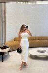 Vestido Midi Renda Com Plumas