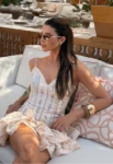 Vestido Curto Estampado Aplicação de Renda – PRÉ VENDA