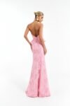 Vestido Longo Tomara que Caia Bordado Rosa