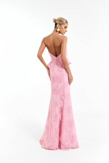 Vestido Longo Tomara que Caia Bordado Rosa - Foto 2