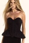 Conjunto Blusa Peplum E Saia Midi com Franjas