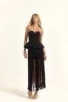Conjunto Blusa Peplum E Saia Midi com Franjas