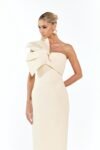 Vestido Midi Laço Escultural Com Broche