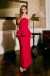 Conjunto Feminino Blusa Peplum Sem Alça Vermelho