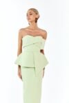 Vestido Midi Extruturado Verde Agua