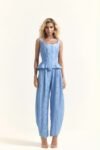 Conjunto Laise Com Corset E Calça Azul