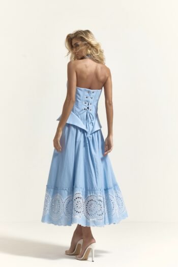 Vestido Midi Macrame de Flor 3D Amarelo Manteiga - Foto 2