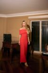Vestido Midi Peplum Nula Ombro a Ombro vermelho (cópia)