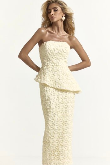 Corset Macramê Flor Amarelo Manteiga