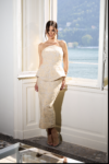 Vestido Midi Tomara que Caia Bordado Nude