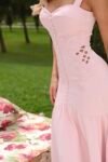 Vestido Angelica Midi Rosa Candy em Crepe