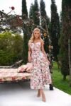 Vestido Midi Com Estampa floral Verde