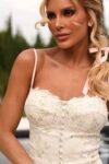 Vestido Daphne Midi Listrado Rosa com Bordados (cópia)