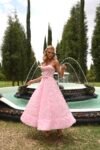 Vestido Midi Rosa Flores 3D
