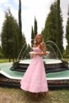 Vestido Midi Rosa Flores 3D