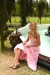 Vestido Midi Rosa Flores 3D