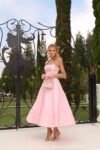 Vestido Midi Jacquard Rosa