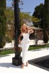 Conjunto Belinda Midi Off-White em Crepe e Renda