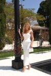Conjunto Belinda Midi Off-White em Crepe e Renda