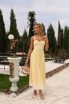 Vestido Begonia Midi Amarelo Manteiga m Linho Misto