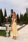 Vestido Begonia Midi Amarelo Manteiga m Linho Misto
