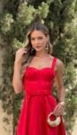 Vestido Acácia Midi Vermelho em Zibeline