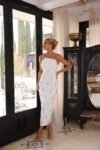 Vestido Cristal Midi Off-White em Crepe Alfaiataria Premium com Pedrarias e Pérolas