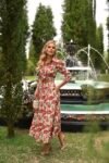 Conjunto Holly Midi Floral em Crepe Alfaiataria Premium Bege