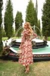 Conjunto Holly Midi Floral em Crepe Alfaiataria Premium Bege