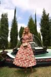 Conjunto Holly Midi Floral em Crepe Alfaiataria Premium Bege