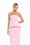 Vestido Midi Tomara que Caia Bordado Rosa