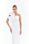 Vestido Midi Laço Escultural Com Broche Off