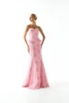 Vestido Longo Tomara que Caia Bordado Rosa