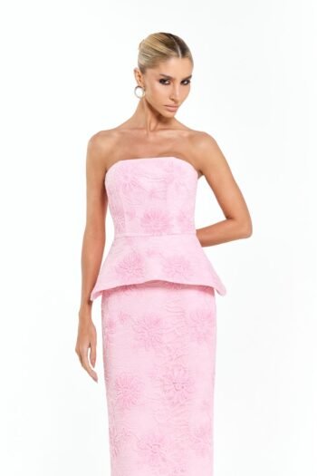 Vestido Midi Tomara que Caia Bordado Rosa - Foto 2
