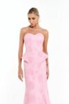 Vestido Longo Tomara que Caia Bordado Rosa